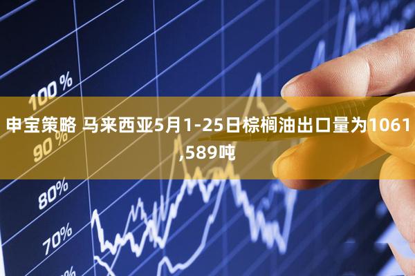 申宝策略 马来西亚5月1-25日棕榈油出口量为1061,589吨