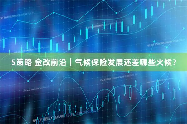 5策略 金改前沿｜气候保险发展还差哪些火候？
