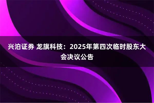 兴泊证券 龙旗科技：2025年第四次临时股东大会决议公告