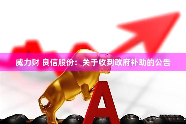 威力财 良信股份：关于收到政府补助的公告